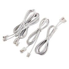 Plastic RJ11 6P4C to RJ45 8P8C Modular Telephone Network Extension Cable 4pcs picture