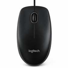 Logitech B100 USB Optical Mouse Black Wired Computer Mouse for PC Laptop picture