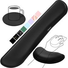 Ergonomic Wide Memory Foam Wrist Rest Set for Keyboard and Mouse Support picture