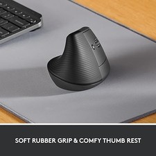 Logitech Lift Vertical Ergonomic Mouse, Wireless, Bluetooth or Logi -  GRAPHITE picture