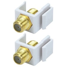 2 Pcs F Type Keystone Jack Coupler Coax Coaxial Cable RG6 RG59 Snap In Insert picture