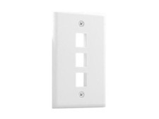 (3 pack) Steren 310-203WH Standard Keystone 3-Port Wall Plate, White picture