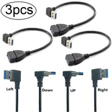 USB 3.0 Angle 90 Degree Extension Cable Male to Female Adapter Cord Data Sync 3x picture