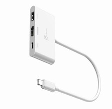 j5create USB-C Hub Adapter Portable White HDMI USB-A USB-C Multiple Ports picture