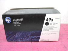 HP 49X DUAL PACK Q5949XD Black Laser Printer Toner Cartridge NEW OPENED BOX T9A2 picture