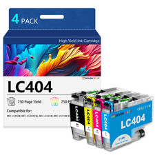 LC404 Ink Cartridges Compatible for Brother MFC-J1205W Printer | 4 Pack, KCMY picture
