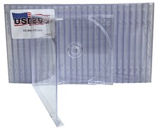 200 USDISC CD Jewel Cases Standard 10.4mm, Single 1 Disc (Clear) Lot picture