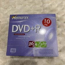 Memorex DVD Plus R 10 Pack 4.7GB 120 Min 16X Blank Discs New Sealed picture