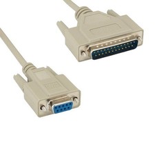 6-25Ft DB9 Female to DB25 Male Null Modem Serial Cable 28AWG Crossover PC Device picture