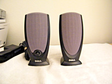 *GENUINE PAIR OF DELL TWO CHANNEL MULTIMEDIA SPEAKERS WITH POWER ADAPTER (A215)* picture