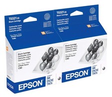 Epson 32 T0321 Ink Cartridge 2-Pack GENUINE NEW for Stylus C80 C82 CX5200 CX5400 picture