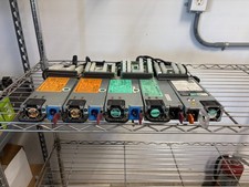 5 Server Power Supplies with 4 breakout boards and 5 power cords picture