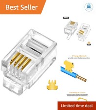 20PCS RJ9RJ9/RJ10/RJ22 4P4C Telephone Cable Modular Plug Connector for Phone ... picture