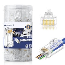 200 PCS Cat6 RJ45 Pass Through Connectors Ethernet Network Ends Plug Kit picture