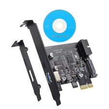 PCI-E to USB3.2 Gen1 5Gbps 19PIN Expansion Card Adapter 2 Ports Type C & Type A picture