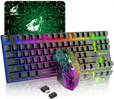 ZIYOU LANG T87 Wireless Gaming Keyboard Mouse Combo 87Key Rainbow RGB for PC Mac picture