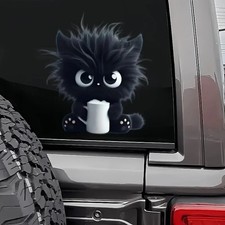 1Pc Cute Black Cat Vinyl Sticker Durable PVC Waterproof Self-Adhesive Sticker picture