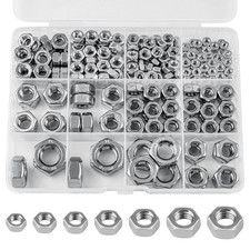 237Pcs Hex Nuts 304 Stainless Steel Hardware Nuts 7 Sizes Coarse Thread Nuts picture
