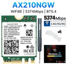 Intel AX210NGW WiFi6E Wireless Card M.2 BT5.4 Tri-band 802.11AX 5400Mbps Adapter picture