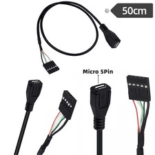 10x 50cm Micro USB Female to Dupont 5Pin Female Header Motherboard Adapter Cable picture