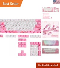 104 Pink Keycaps Cute Japanese Custom Gaming keycap Set of Dye-Sub OEM Profil... picture