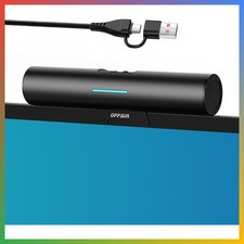 Clip-On USB Type C Computer Speakers Black For Desktop Laptop Monitor Gaming picture