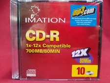 CD-R 10-PACK Imation 80 minutes 700 MG 12x in Jewel Cases 1x-12x Compatible picture