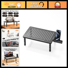 Adjustable Computer Monitor Stand Riser for Desk, Height-Adjustable Shelf with P picture