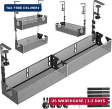 Multi-Model Under Desk Cable Management 2 Pack Metal Under Desk Wire Management picture