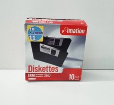 Genuine Imation IBM Formatted 2HD 1.44 Diskettes (9 Pack) Open Box picture