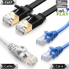 2022 NEWEST Cat 7 Network Patch Cable - 50ft/75ft- Black Flat with Fast Ethernet picture
