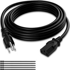 25 Ft. 3-Prong Replacement Power Cord, Heatproof Flexible Durable AC Cable, ETL picture