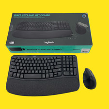 NO DONGLE Logitech Wave Keys & Lift Vertical Mouse - Graphite #7312 z29/3 picture