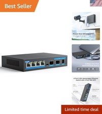 4 Port 2.5Gb PoE+ Ethernet Switch with 10Gb SFP+ – Plug & Play for Home/Office picture