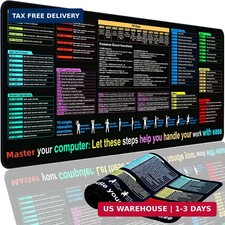 Excel Cheat Sheet Desk Pad Mat (11.8x31.5in) - XL Excel Formulas Shotcuts Mouse picture