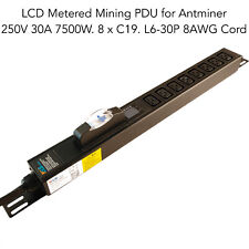 240V Rackmount PDU for mining Server power splitter L6-30P 30 amp to 8x IEC C19 picture
