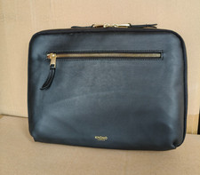 Knomo Leather Zip Sleeve Organizer for Tech and Tablet with RFID pocket, Black picture