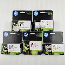 Genuine HP 950XL & 951XL Ink Cartridge Bundle 5 Pack Black Yellow Magenta x2 picture