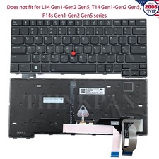 New US keyboard Backlit for Lenovo Thinkpad L14 Gen 3 Gen 4 T14 Gen 3 Gen4 Black picture