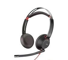 Poly Plantronics Blackwire 5220 USB Series Headset 3.5mm Jack Black And Orange picture