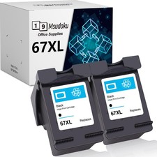 2 PACK 67XL Ink Cartridges Black for HP Envy 4100 6000 6400 DeskJet 2752 2700 picture