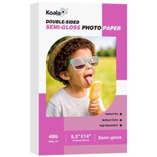100 PCS Double Sided SemiGloss Photo Paper 8.5x14 Inch 48LB Inkjet Laser picture