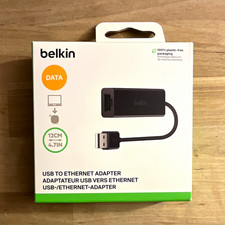 Belkin USB-A Male to RJ-45 Female Ethernet Adapter 12cm Black, F2CU040 picture