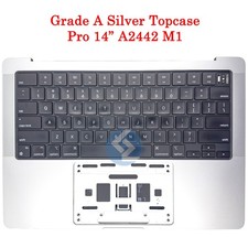 Grade A Silver US Keyboard Topcase Battery A2519 Macbook Pro 14