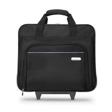 16 Inch Rolling Laptop Case Black Travel Briefcase with Wheels picture
