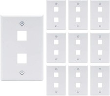 2 Port Keystone Wall Plate Ul Listed Single Gang Wall Plates for RJ45 (10Pack) picture