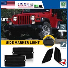 For 1997-2006 Jeep Wrangler TJ Smoke Bumper Signal Fender Side Marker Lights New picture
