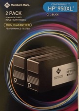 HP 950XL Members Mark Inkjet Cartridges 2 pack Black 950XL NIB picture