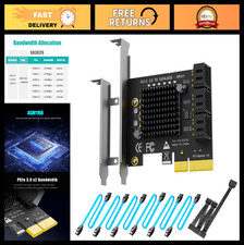 6-Port PCIe X4 SATA Expansion Card, SATA & Power Cables, Windows/Linux/Mac/NAS C picture