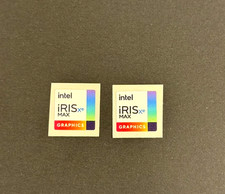 2x Intel Iris Xe Max Graphics Sticker Label Decal 14mm x 14mm, Small Size picture